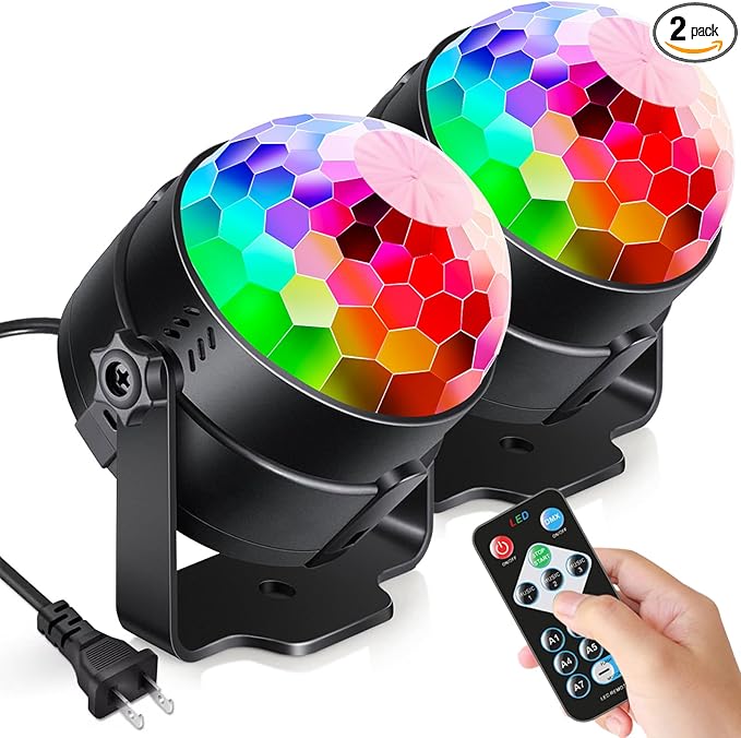 Luditek 2-Pack Sound Activated Party Lights with